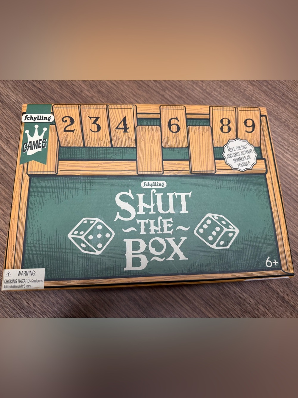 🎀3/$25🎀 NIB Shut The Box Game - Green & Wood Tone